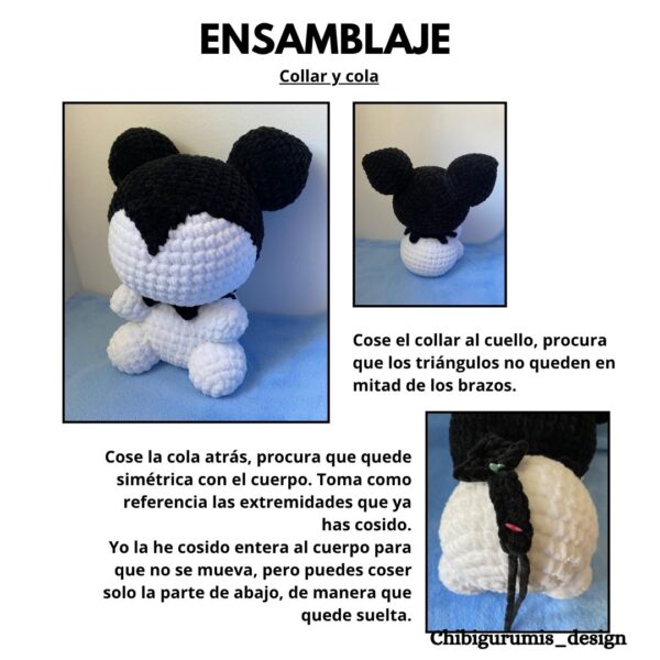 Imagen que muestra procesos de la costura del amigurumi