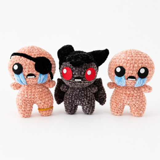 isaac azazel cain crochet kawaii Productos amigurumi Isaac, Azazel y Caín
