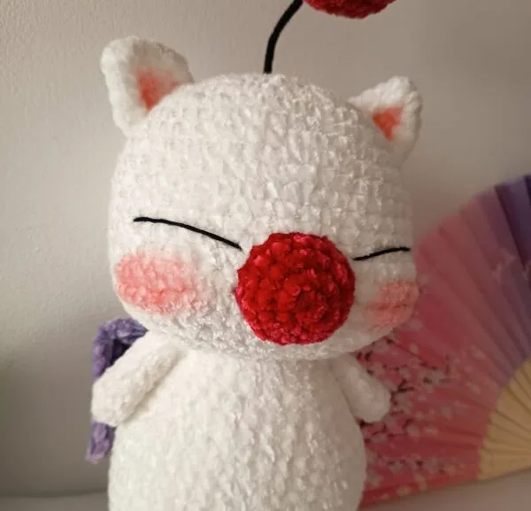 moguri amigurumi videojuego Amigurumi moguri vista cercana