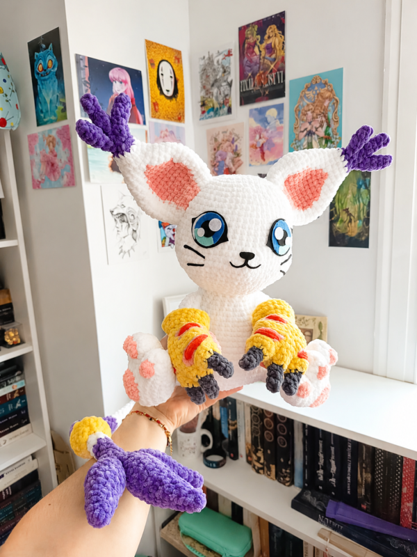 amigurumi digimon handmade cat Producto amigurumi gatomon gigante