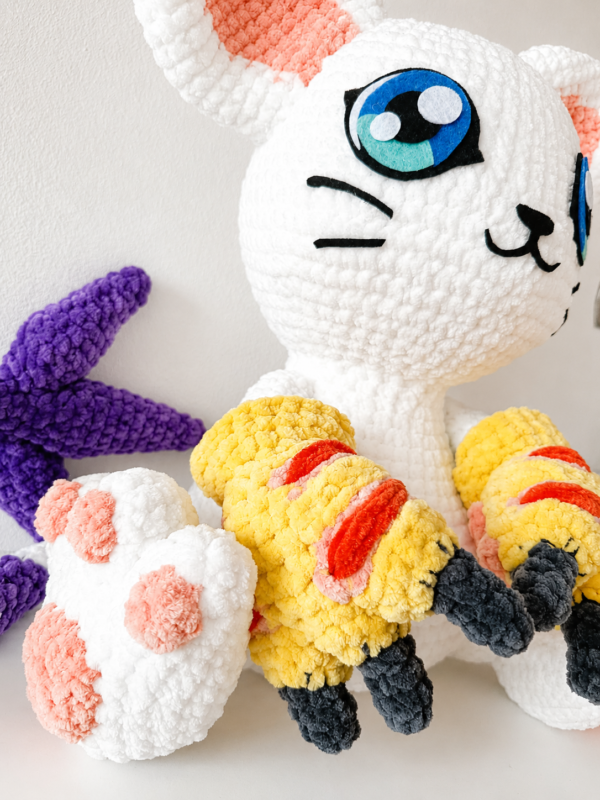 peluche gatomon artesania ganchillo anime Detalle de producto amigurumi gatomon
